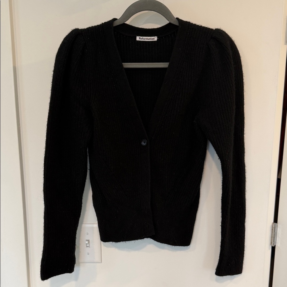Reformation Black Knit Cardigan